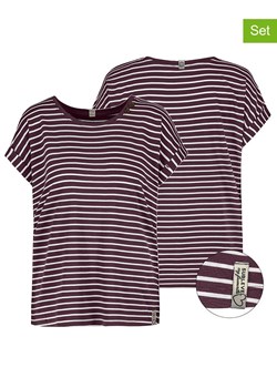 Sublevel Koszulki (2 szt.) w kolorze ciemnofioletowo-białym ze sklepu Limango Polska w kategorii Bluzki damskie - zdjęcie 188236965