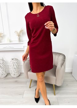 Bordowa Połyskująca Sukienka ze sklepu ModnaKiecka.pl w kategorii Sukienki - zdjęcie 188244015