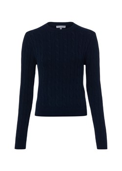 Marie Lund Sweter damski z dzianiny Kobiety Bawełna granatowy wypukły wzór tkaniny ze sklepu vangraaf w kategorii Swetry damskie - zdjęcie 188244145