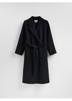 Reserved - Płaszcz handmade z wełną - czarny ze sklepu Reserved w kategorii Płaszcze damskie - zdjęcie 188244155