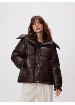 Reserved - Pikowana kurtka z kapturem - ciemnobrązowy ze sklepu Reserved w kategorii Kurtki damskie - zdjęcie 188244159
