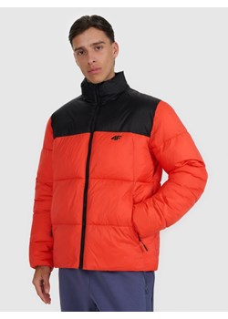Męska kurtka puchowa pikowana 4F 4FWAW25TDJAM601 - czerwona ze sklepu Sportstylestory.com w kategorii Kurtki męskie - zdjęcie 188244389