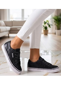 Sznurowane czarne trampki slip on /B5-1 11711 T191/ ze sklepu Pantofelek24.pl w kategorii Trampki dziecięce - zdjęcie 188245948