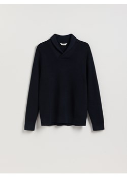 Reserved - Strukturalny sweter z bawełny - granatowy ze sklepu Reserved w kategorii Swetry męskie - zdjęcie 188247127