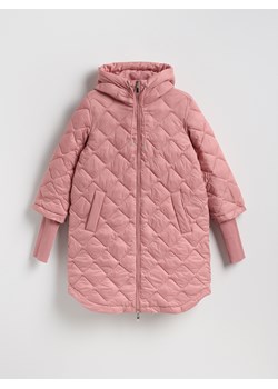 Reserved - Długa kurtka z kapturem - brudny róż ze sklepu Reserved w kategorii Kurtki damskie - zdjęcie 188247388