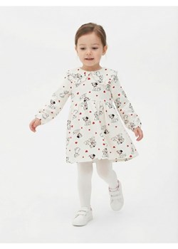 Sinsay - Bawełniana sukienka z dzianiny typu french terry z kołnierzykiem i falbanką 101 Dalmatians - kremowy ze sklepu Sinsay w kategorii Sukienki dziewczęce - zdjęcie 188248039