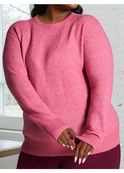 Sinsay - Sweter basic z domieszką wełny Plus Size - różowy ze sklepu Sinsay w kategorii Swetry damskie - zdjęcie 188248055