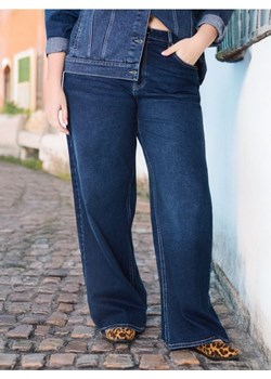Sinsay - Jeansy wide leg z wysokim stanem Plus Size - granatowy ze sklepu Sinsay w kategorii Jeansy damskie - zdjęcie 188248068