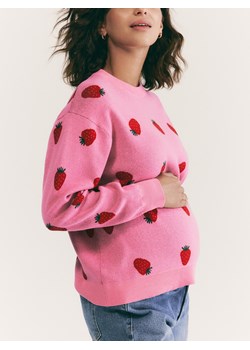 Reserved - Wzorzysty sweter z bawełną - różowy ze sklepu Reserved w kategorii Swetry damskie - zdjęcie 188248427