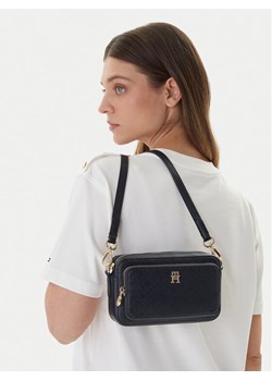 Torebka Tommy Hilfiger Th Icon Camera Bag Mono AW0AW18121 Granatowy ze sklepu eobuwie.pl w kategorii Listonoszki - zdjęcie 188248827