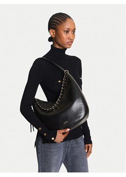 Torebka Tommy Hilfiger Moon Leather Hobo AW0AW17468 Czarny ze sklepu eobuwie.pl w kategorii Torebki damskie - zdjęcie 188248887