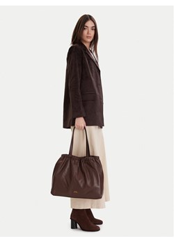 Torebka Tommy Hilfiger Soft Leather Tote AW0AW18308 Bordowy ze sklepu eobuwie.pl w kategorii Torebki damskie - zdjęcie 188249125