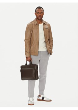 Torba na laptopa Calvin Klein Micro Pebble Slim Briefcase 36 LV04D3012G Brązowy ze sklepu eobuwie.pl w kategorii Torby na laptopa - zdjęcie 188249499