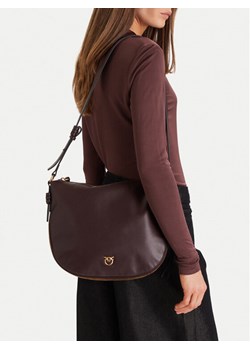 Torebka PINKO Hobo Zip Around Classic Ai 25-26 PLTT 105113 A0QO Bordowy ze sklepu eobuwie.pl w kategorii Torebki damskie - zdjęcie 188249768