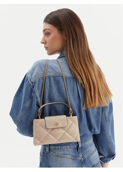 Torebka Tory Burch Kira Diamond Quilt East-West Top Handle 174999 Beżowy ze sklepu eobuwie.pl w kategorii Torebki damskie - zdjęcie 188250705