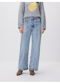 Reserved - Jeansy wide leg z przeszyciem - niebieski ze sklepu Reserved w kategorii Jeansy damskie - zdjęcie 188254696