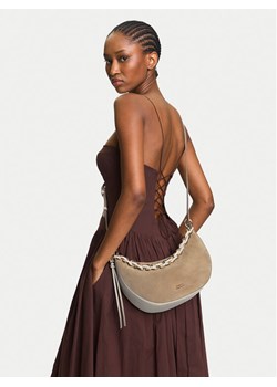 Tommy Hilfiger Torebka Moon Leather Crossover Suede AW0AW17537 Beżowy ze sklepu MODIVO w kategorii Listonoszki - zdjęcie 188255635