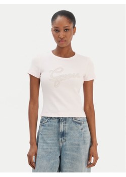 Guess T-Shirt W6RI22 KA0H1 Różowy Slim Fit ze sklepu MODIVO w kategorii Bluzki damskie - zdjęcie 188256389