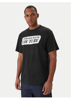 Versace Jeans Couture T-Shirt 80GAHT17 CJ00T Czarny Regular Fit ze sklepu MODIVO w kategorii T-shirty męskie - zdjęcie 188256486
