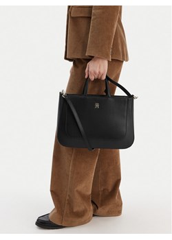 Tommy Hilfiger Torebka Th Glam Satchel AW0AW18145 Czarny ze sklepu MODIVO w kategorii Torebki damskie - zdjęcie 188256617