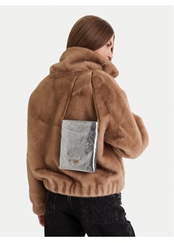 PINKO Torebka Flat Satchel AI 25-26 PCPL 105352 A2OT Srebrny ze sklepu MODIVO w kategorii Kopertówki - zdjęcie 188257858