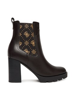 Guess Botki FLFNLL ELE10 Brązowy ze sklepu MODIVO w kategorii Botki - zdjęcie 188257946