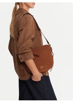 PINKO Torebka Hobo Zip Around Mini Al 25-26 PLTT 105332 A2JH Brązowy ze sklepu MODIVO w kategorii Listonoszki - zdjęcie 188258019