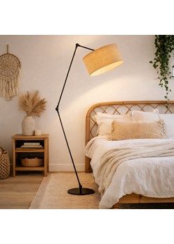 Rattanowa lampa stojąca do sypialni na wysięgniku regulowanym BARI BOHO ze sklepu Lysne w kategorii Lampy podłogowe - zdjęcie 188263056