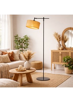 Rattanowa lampa stojąca do wnętrz boho MELTON BOHO z regulacją kąta padania światła ze sklepu Lysne w kategorii Lampy podłogowe - zdjęcie 188263065