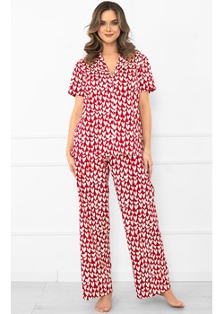 Bawełniana piżama damska w serca Ksenia, Kolor czerwony-wzór, Rozmiar S, Italian Fashion ze sklepu Primodo w kategorii Piżamy damskie - zdjęcie 188264089