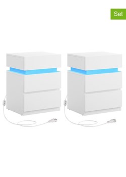 SONGMICS Stoliki nocne (2 szt.) w kolorze białym - 40 x 55 x 35 cm ze sklepu Limango Polska w kategorii Szafy - zdjęcie 188264247