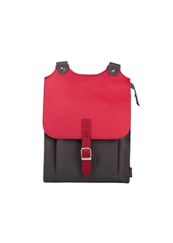 popielato czerwony plecak skórzany Bookpack ze sklepu Słoń Torbalski w kategorii Plecaki - zdjęcie 188265267