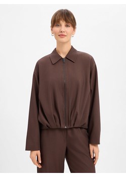 Opus Bluza damska - Jelani Kobiety Sztuczne włókno czekoladowy jednolity ze sklepu vangraaf w kategorii Kurtki damskie - zdjęcie 188266729