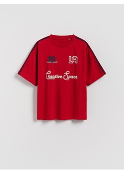 Reserved - Bawełniany t-shirt z nadrukami - czerwony ze sklepu Reserved w kategorii T-shirty chłopięce - zdjęcie 188267095