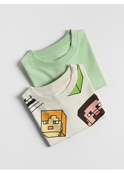 Reserved - Bawełniany t-shirt Minecraft 2 pack - jasnozielony ze sklepu Reserved w kategorii T-shirty chłopięce - zdjęcie 188267097