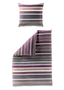 Bierbaum Komplet pościeli satynowej "Bierbaum" w kolorze beżowo-fioletowo-szarym ze sklepu Limango Polska w kategorii Pościele - zdjęcie 188267485