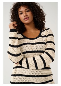 KAFFE curve Sweter "Celina" w kolorze czarno-kremowym ze sklepu Limango Polska w kategorii Swetry damskie - zdjęcie 188271716