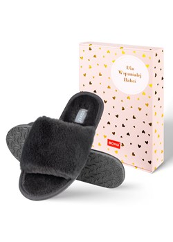 Kapcie Damskie Grafitowe ze sklepu Sklep SOXO w kategorii Kapcie damskie - zdjęcie 188279475