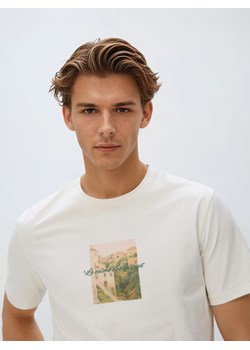 Reserved - T-shirt regular z nadrukiem - złamana biel ze sklepu Reserved w kategorii T-shirty męskie - zdjęcie 188279745