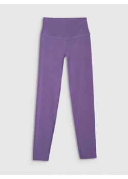 Damskie legginsy treningowe 4F 4FWAW25TFTIF360 - fioletowe ze sklepu Sportstylestory.com w kategorii Spodnie damskie - zdjęcie 188279987