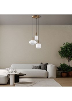 ABERTO DESIGN Lampa wisząca w kolorze złoto-białym - 55 x 130 cm ze sklepu Limango Polska w kategorii Oświetlenie - zdjęcie 188280379