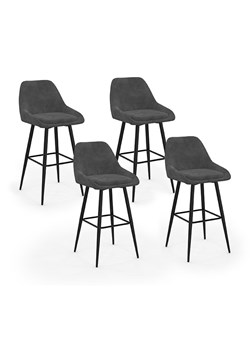 IDOMYA Factory Hockery barowe (4 szt.) "Olivia" w kolorze szaro-czarnym - 44 x 92 x 46 cm ze sklepu Limango Polska w kategorii Meble - zdjęcie 188280419