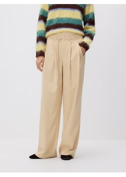 Reserved - Spodnie z paskiem - jasnożółty ze sklepu Reserved w kategorii Spodnie damskie - zdjęcie 188282839
