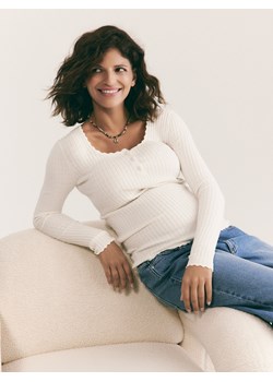 Reserved - Sweter z wiskozy - złamana biel ze sklepu Reserved w kategorii Swetry damskie - zdjęcie 188282878