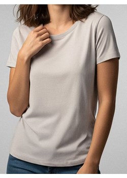 Sinsay - Bawełniana jednolita koszulka z krótkim rękawem - szary ze sklepu Sinsay w kategorii Bluzki damskie - zdjęcie 188283178