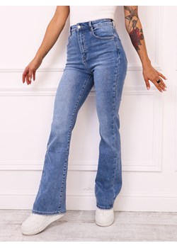 SPODNIE JEANSOWE DZWONY FLARE Z WYSOKIM STANEM- NIEBIESKI ze sklepu olika.com.pl w kategorii Jeansy damskie - zdjęcie 188285526