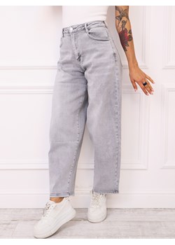 SPODNIE JEANSOWE BALLOON Z PRZETARCIAMI- SZARE ze sklepu olika.com.pl w kategorii Jeansy damskie - zdjęcie 188285529
