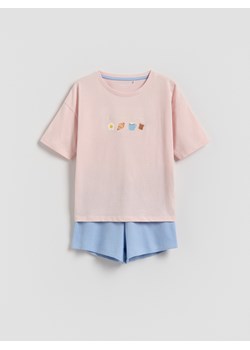 Reserved - Bawełniana piżama dwuczęściowa - różowy ze sklepu Reserved w kategorii Piżamy dziecięce - zdjęcie 188286458