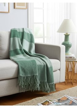 Sinsay - Koc z frędzlami - zielony ze sklepu Sinsay w kategorii Koce i pledy - zdjęcie 188286988