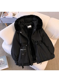 Damska ocieplana parka z kapturem - Czarny M ze sklepu Intimica.pl w kategorii Parki damskie - zdjęcie 188287025